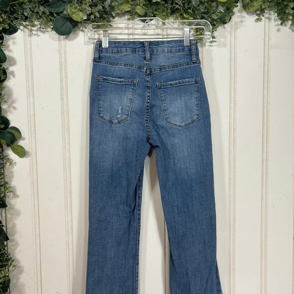 Fashion Nova Bootcut Jeans Women size 1 Frayed Hem High Rise Casual‎ Denim - Picture 4 of 7